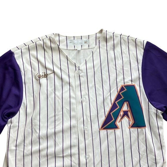 Nike Jersey L White Luis Gonzalez 20 Cooperstown AZ Diamondbacks MLB Baseball - Picture 3 of 11
